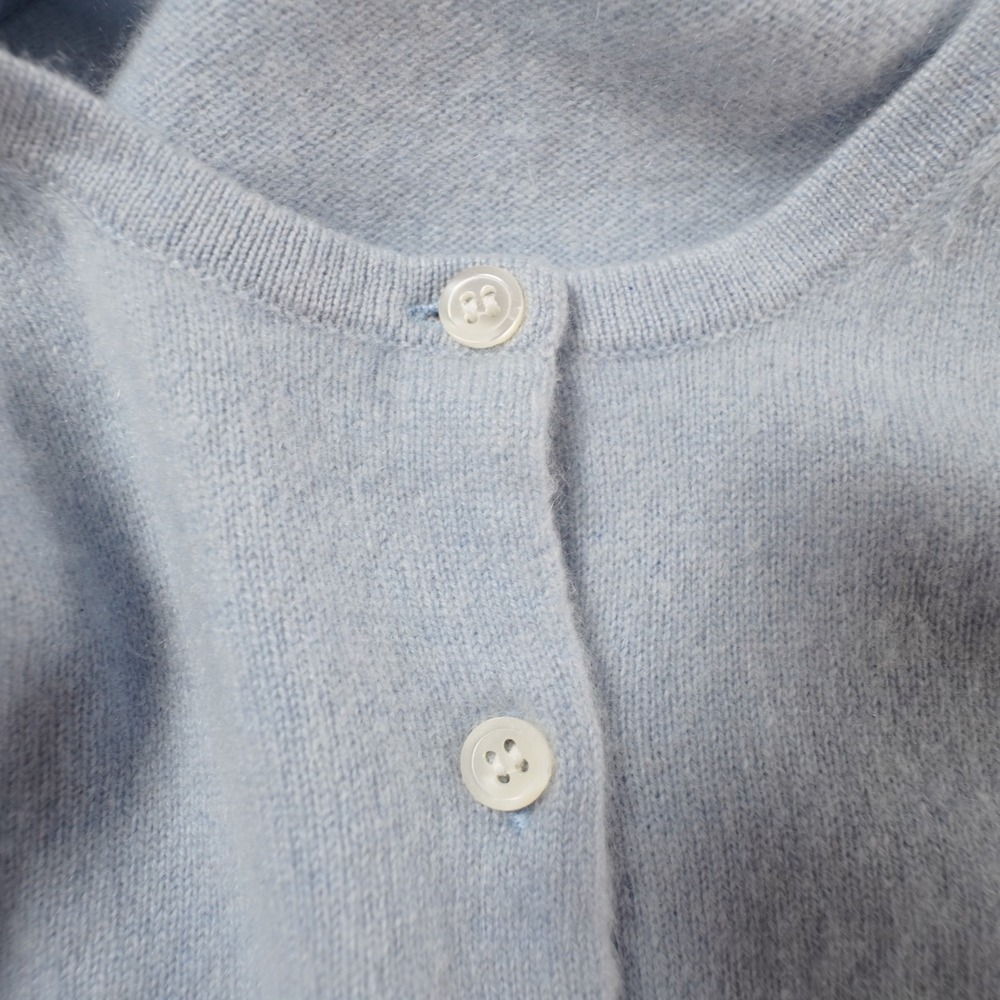 Lord & Taylor 2 Ply Cashmere Cardigan Sweater Womens M Blue Luxury Vintage 90s - Picture 3 of 12